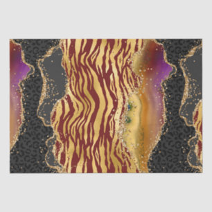 Papel De Seda Ágata de la selva Patrón de rayas de animal atre