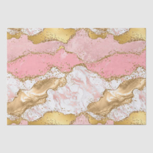 Papel De Seda Ágata de lentejuelas doradas y rosadas
