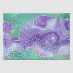 Papel De Seda Ágata Leopardo Verde Patrón de Piedra Abstracta