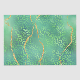 Papel De Seda Ágata Leopardo Verde Selva Abstracta Glam