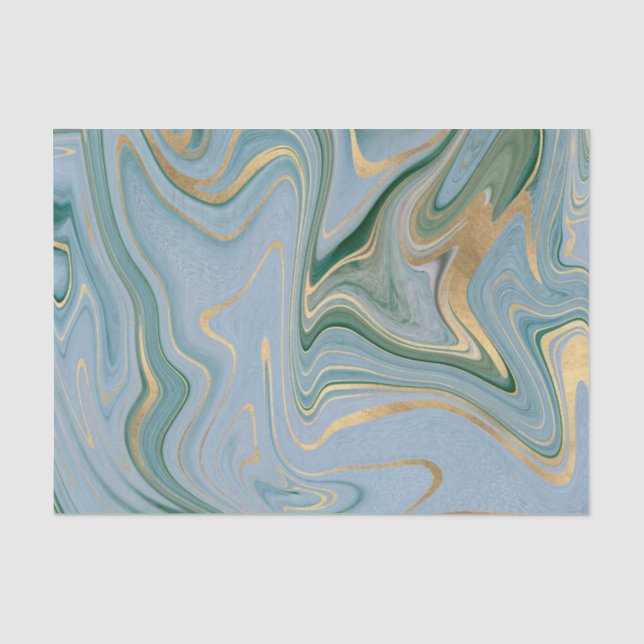 Papel De Seda Ágata/mármol verde y dorado 2 (Anverso)