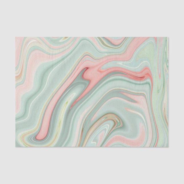 Papel De Seda Ágata/mármol verde y rosa (Anverso)
