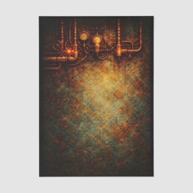 Papel De Seda Aged Steampunk Industrial Background FG9 Decoupage (Anverso)