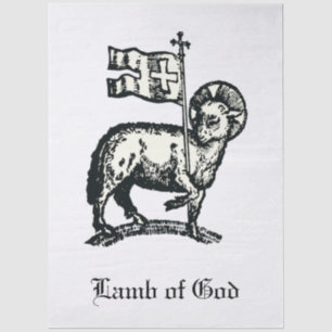 Papel De Seda Agnus Dei El Cordero Pascual de Dios Arte Refinado