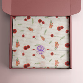 Papel De Seda Agosto Mes de Nacimiento Flores Poppy Gladiolus