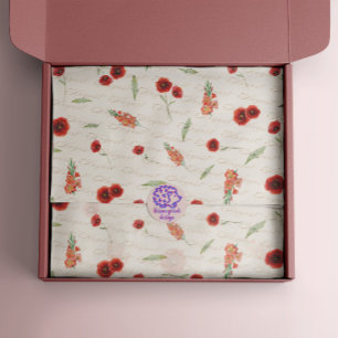 Papel De Seda Agosto Mes de Nacimiento Flores Poppy Gladiolus