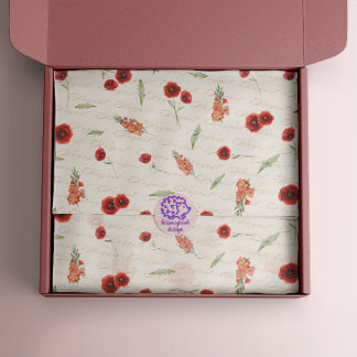 Papel De Seda Agosto Mes de Nacimiento Flores Poppy Gladiolus