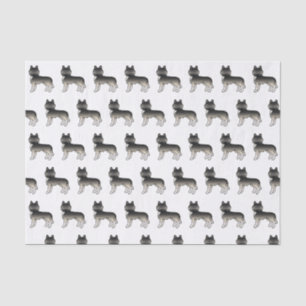 Papel De Seda Agouti Siberian Husky Cute Dote Pattern