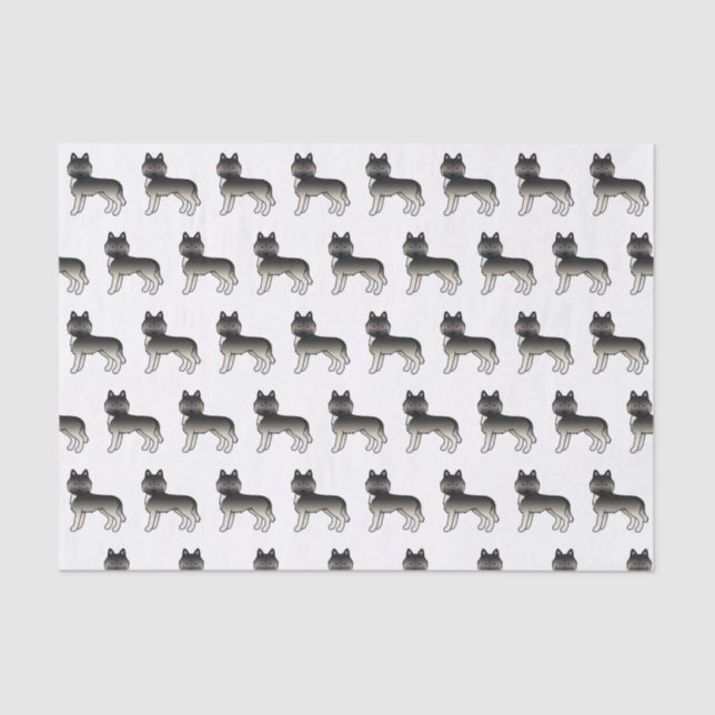 Papel De Seda Agouti Siberian Husky Cute Dote Pattern (Anverso)