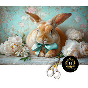 Papel De Seda Agradable conejo Pastel y Desnudo Peony Easter