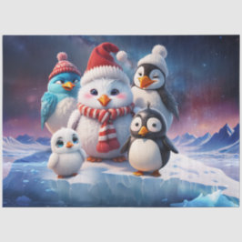 Papel De Seda Agradable estilo personalizado pingüinos amigos.