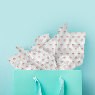 Papel De Seda Agradable patrón de corazón dorado Rosa rosa claro