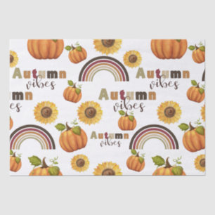 Papel De Seda Agradables Vibes de calabaza floral de otoño