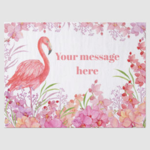 Papel De Seda agregar mensaje flamenco rosa fiesta de playa pañu