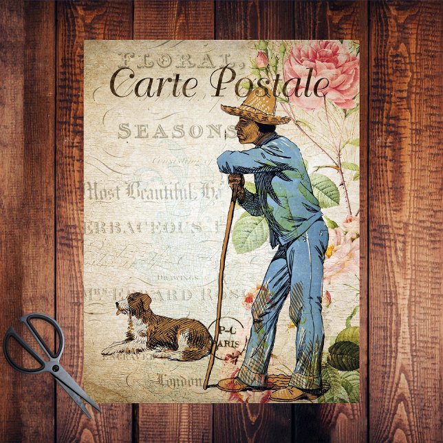 Papel De Seda Agricultor campesino y su perro (Subido por el creador)