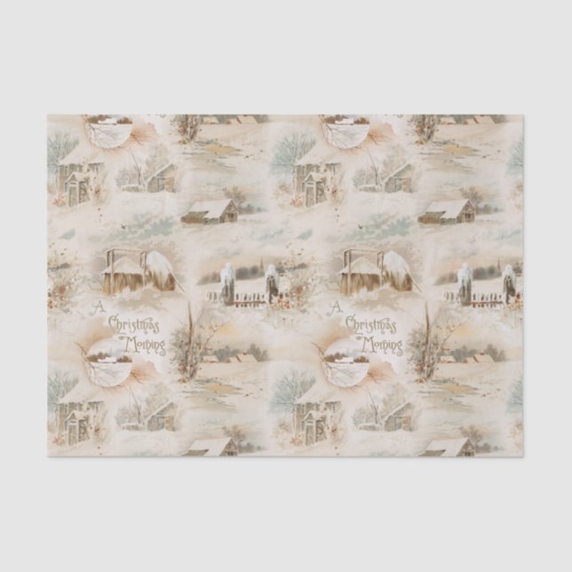 Papel De Seda Agricultores de Navidades rusos en invierno (Anverso)