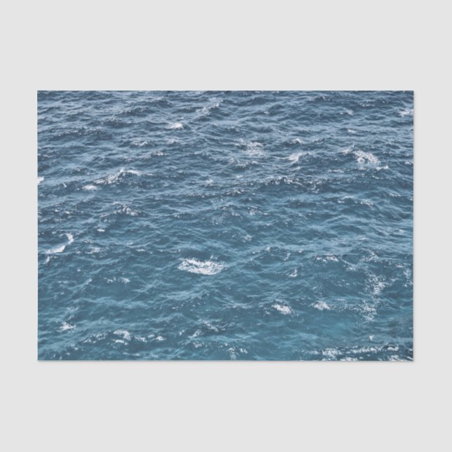 Papel De Seda Agua azul náutica del océano (Anverso)