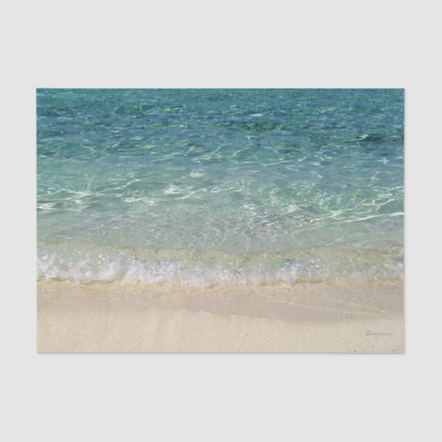 Papel De Seda Agua azul tropical 1 del océano (Anverso)