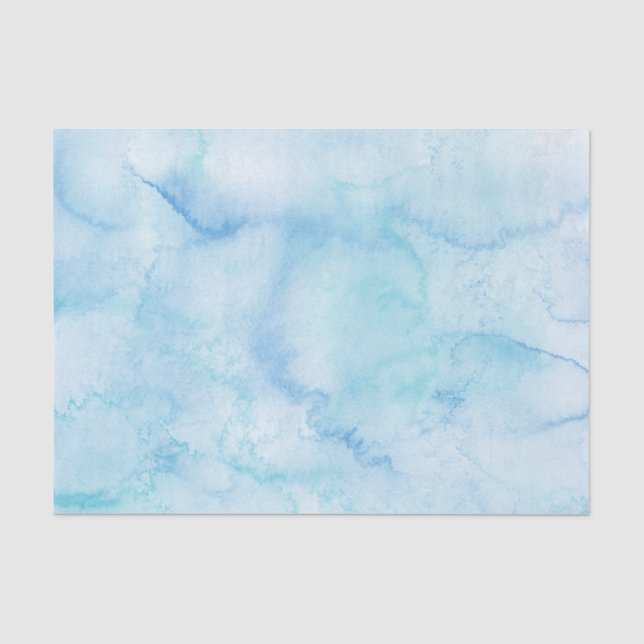 Papel De Seda Agua de acuarela azul claro (Anverso)