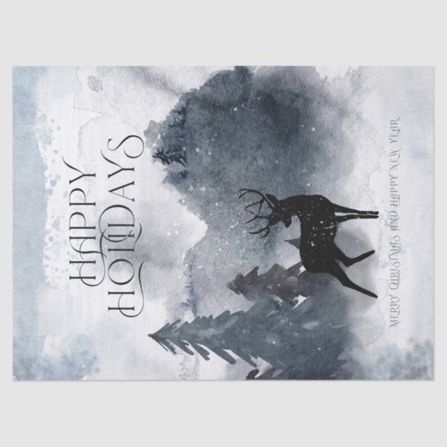 Papel De Seda Agua de la estación invernal de los navidades (Anverso)