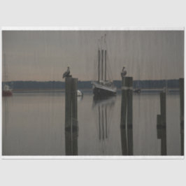 Papel De Seda Agua tranquila - Barco en la desembocadura