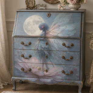 Papel De Seda Aguamarina Fantasía Decoupage Rosa Encantada