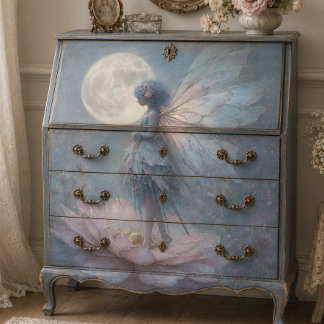 Papel De Seda Aguamarina Fantasía Decoupage Rosa Encantada
