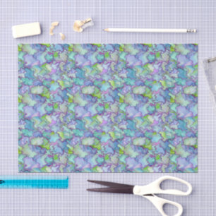 Papel De Seda Aguamarina y Verde Menta Decoupage de Acuarela 