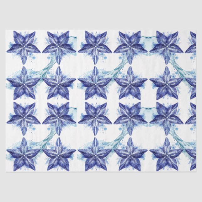 Papel De Seda Aguas marinas en una salpicadura de agua (Anverso)