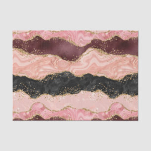 Papel De Seda Aguata con lentejuelas negras y rosadas