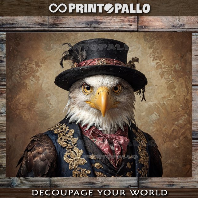 Papel De Seda Águila calva con vestido victoriano (Subido por el creador)