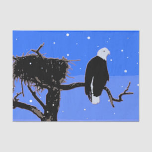 Papel De Seda Águila calva en invierno - Arte de vida salvaje or