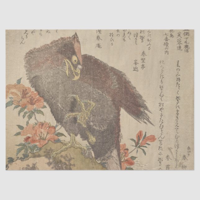 Papel De Seda Águila con un clan altioriado Azalea Bush de Shunm (Anverso)