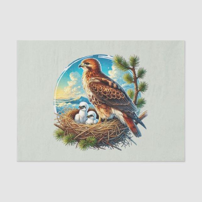 Papel De Seda Aguila desconchada de animales de bosque (Anverso)