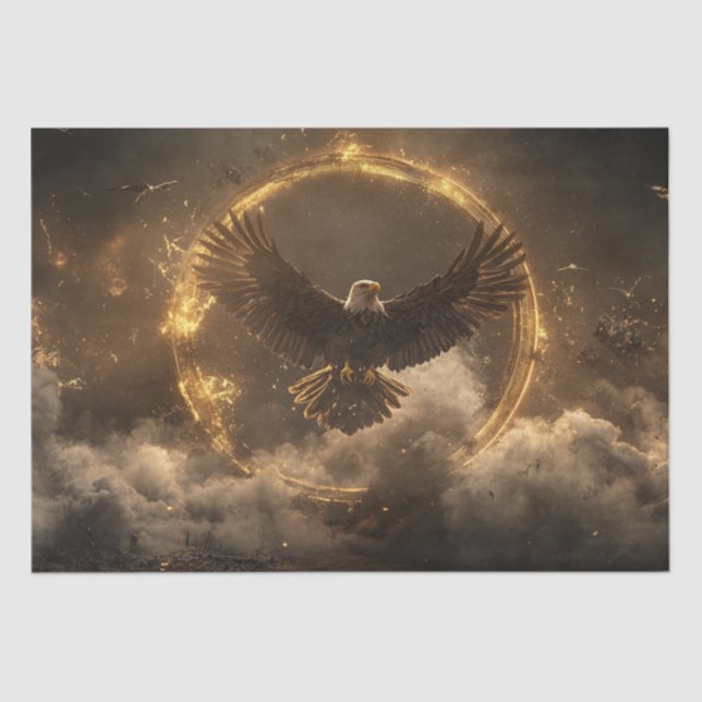 Papel De Seda Aguila majestuosa de la desunión del anillo dorado (Anverso)