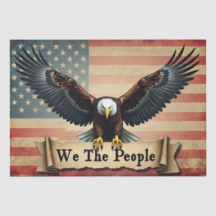 Papel De Seda Águila Patriótica Nosotros el Pueblo Decoupage