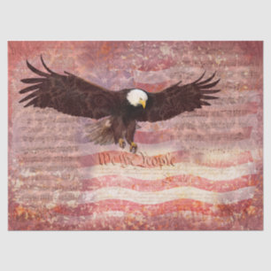 Papel De Seda Águila Patriótica Nosotros el Pueblo Decoupage