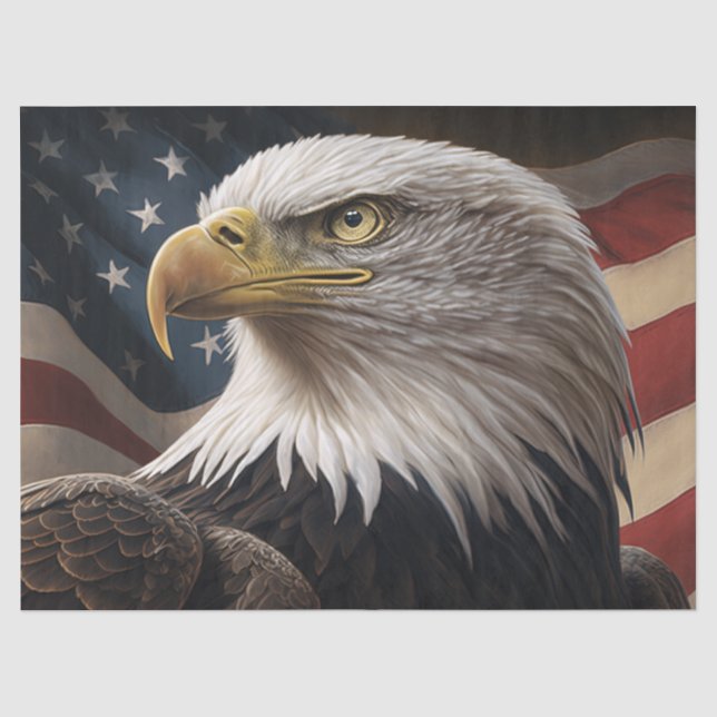 Papel De Seda Águila y Bandera Americana de gran tamaño (Anverso)