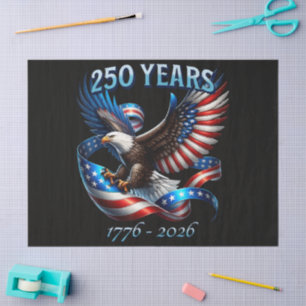 Papel De Seda Águila y bandera patrióticas 250 años 1776-2026