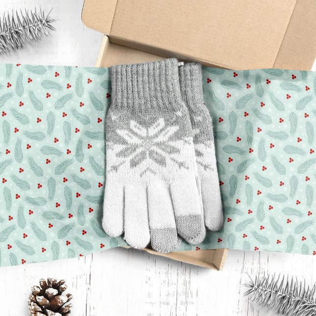 Papel De Seda Aguja de Pino Botánico y Bayas Navidad  (Subido por el creador)