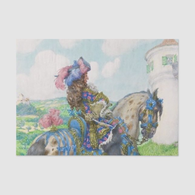 Papel De Seda "Ahí viene un caballero" de Heinrich Lefler (Anverso)