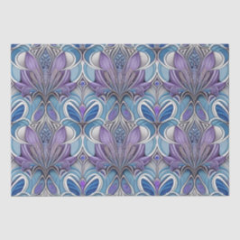 Papel De Seda AI Art Silver Blue Lavender Turquoise