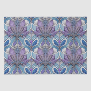 Papel De Seda AI Art Silver Blue Lavender Turquoise