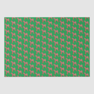 Papel De Seda Airedale Terrier Navidades Dog Silhouette Green