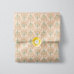 Papel De Seda Airy Meadow Vines   Albaricoque Botánico Suave 