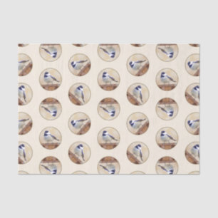 Papel De Seda Ajedrez sobre pintura de aves original