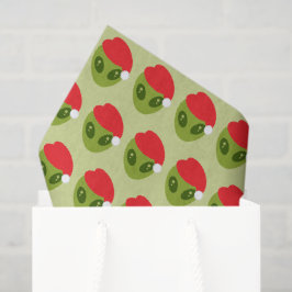 Papel De Seda Ajeno verde lindo en el patrón de Santa Hat