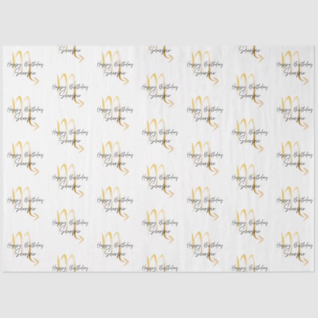 Papel De Seda Ajuste de cumpleaños de Scorpio (Anverso)