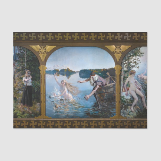 Papel De Seda Akseli Gallen-Kallela - Aino Triptych (Anverso)