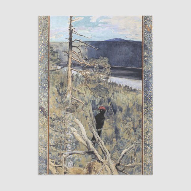 Papel De Seda Akseli Gallen-Kallela - Grandioso pájaro negro (Subido por el creador)